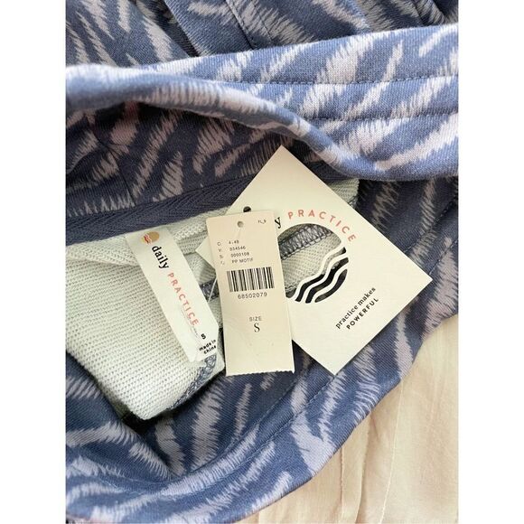 Daily Practice Drawstring Funnel Neck Pullover Sweatshirt by Anthropologie Blue - Picture 4 of 4